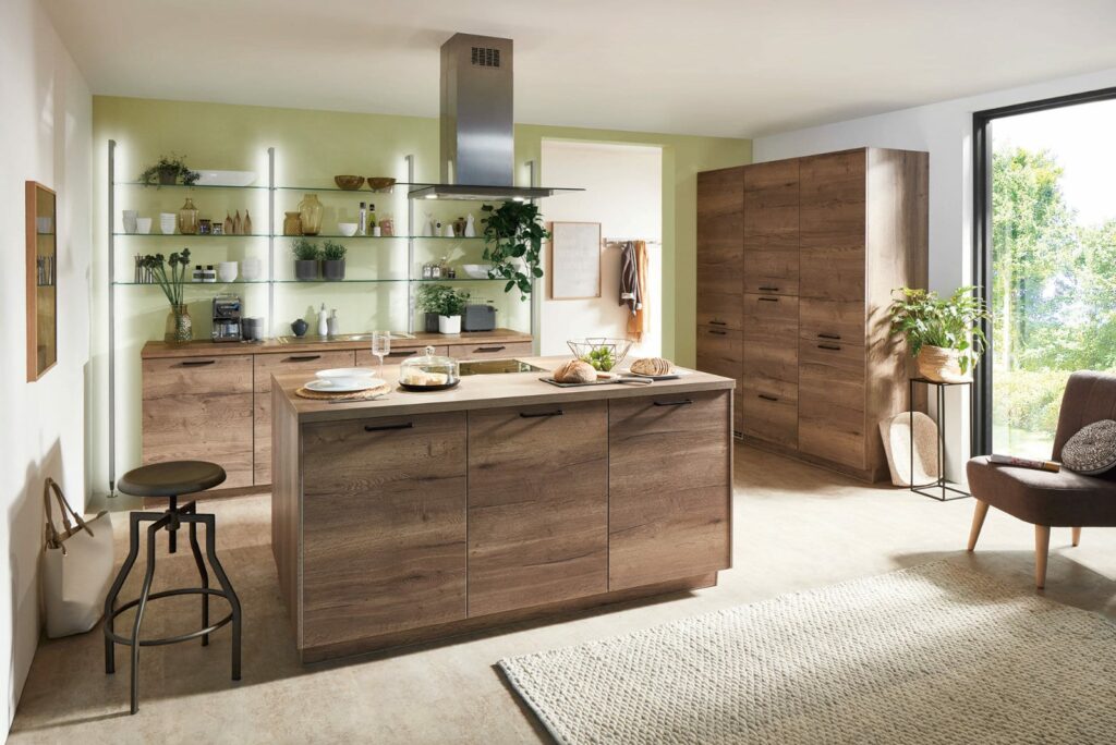 Nobilia Modern Wood Kitchen With Island 2021 1 | Bold Kitchens, Barnsley