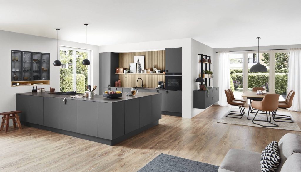 Nobilia Grey Wooden Feature Kitche | Bold Kitchens, Barnsley