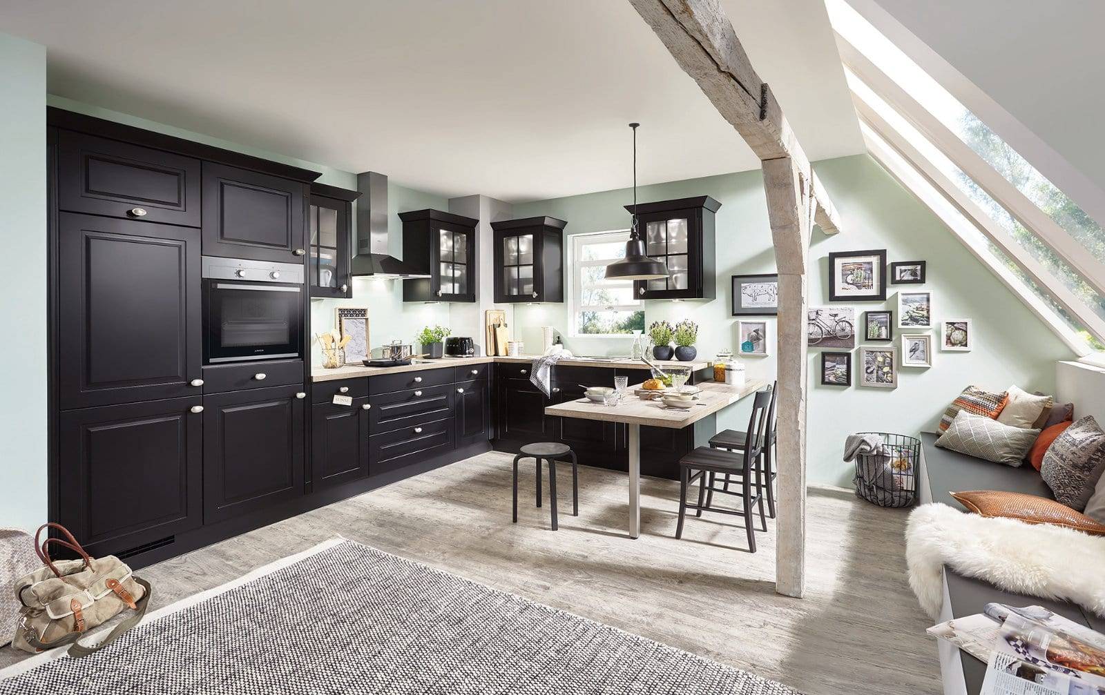 Nobilia Matt Black Shaker Open Plan L Shaped Kitchen 2021 | Lead Wolf, Peterborough
