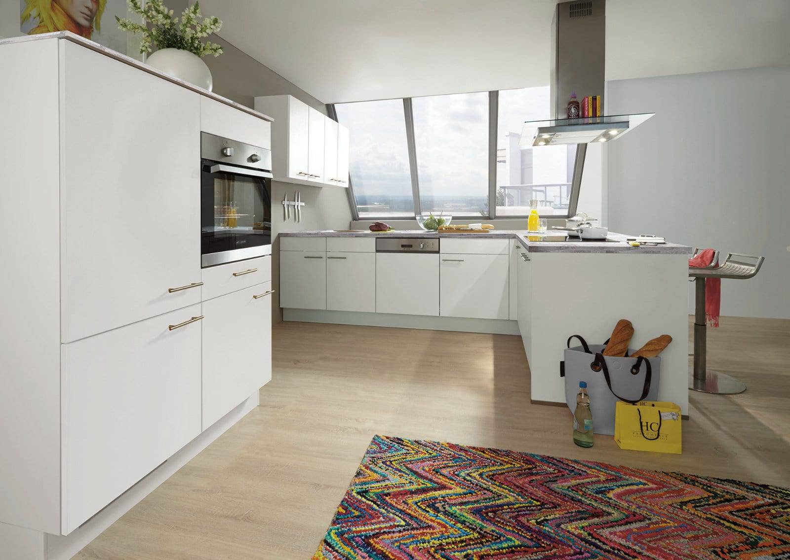 Nobilia Matt White U Shaped Kitchen 2021 | Lead Wolf, Peterborough