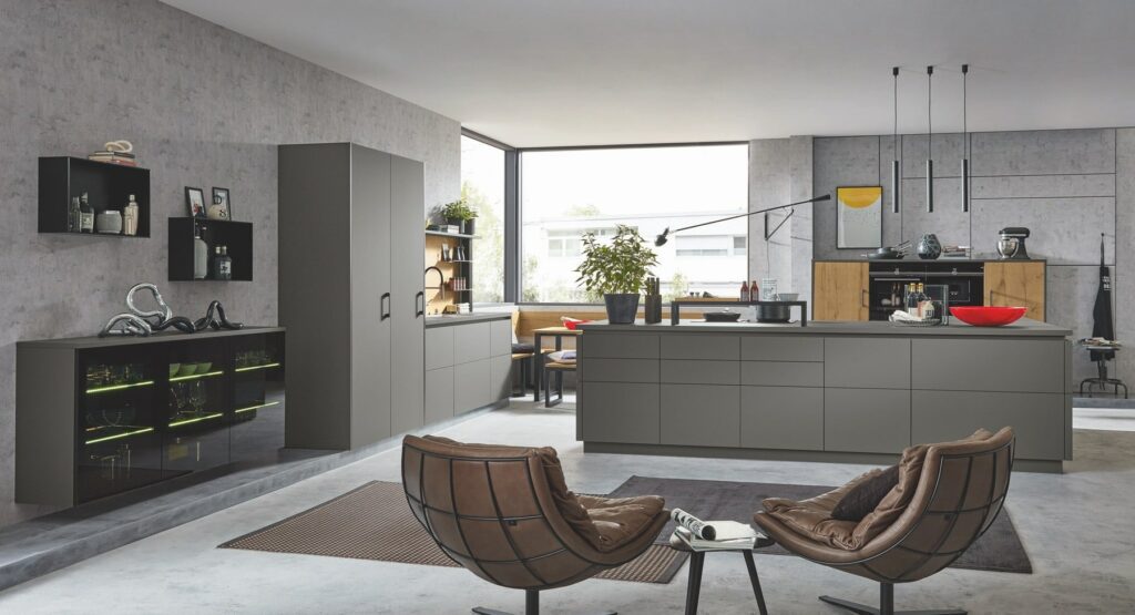 Ballerina Grey Matt Handleless Kitchen | Totally Kitchens, Southampton