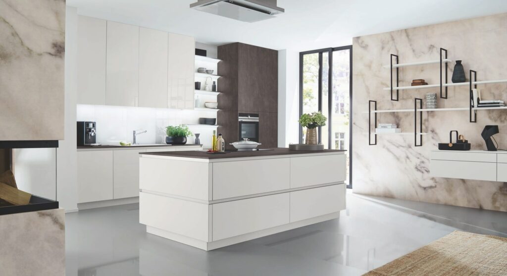 Ballerina White Matt Handleless Kitchen 1 | Totally Kitchens, Southampton