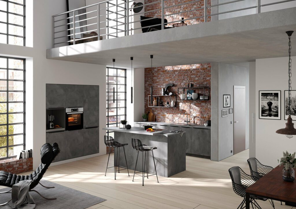 Brigitte Ceramic Look Open Plan Kitchen 1 | Totally Kitchens, Southampton