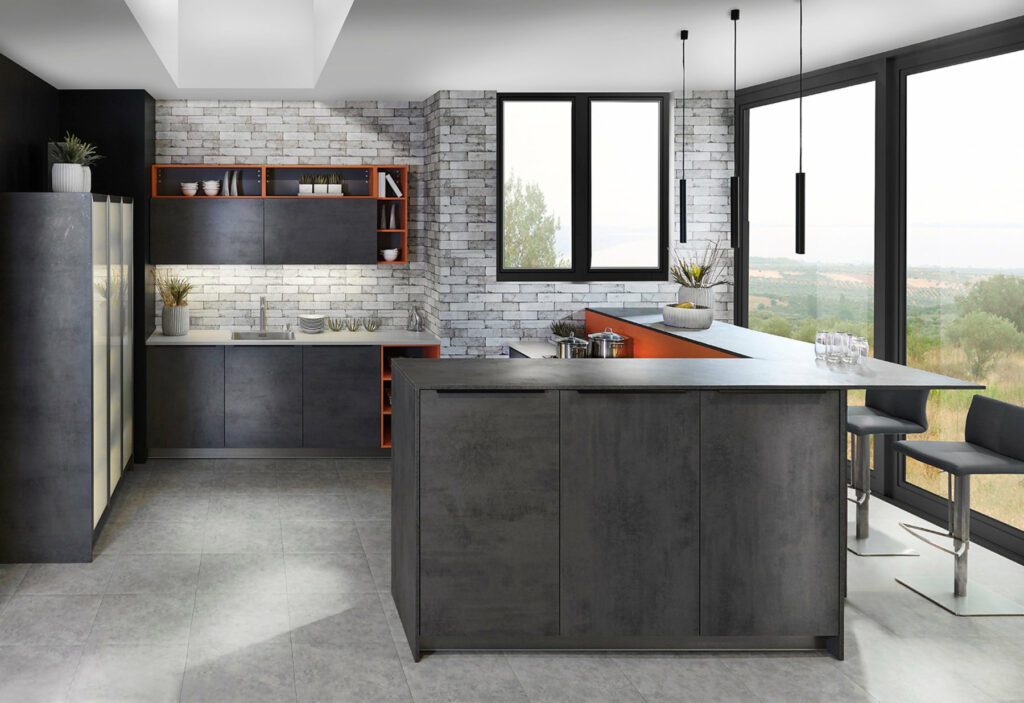Brigitte Dark Concrete Kitchen 1 | Totally Kitchens, Southampton