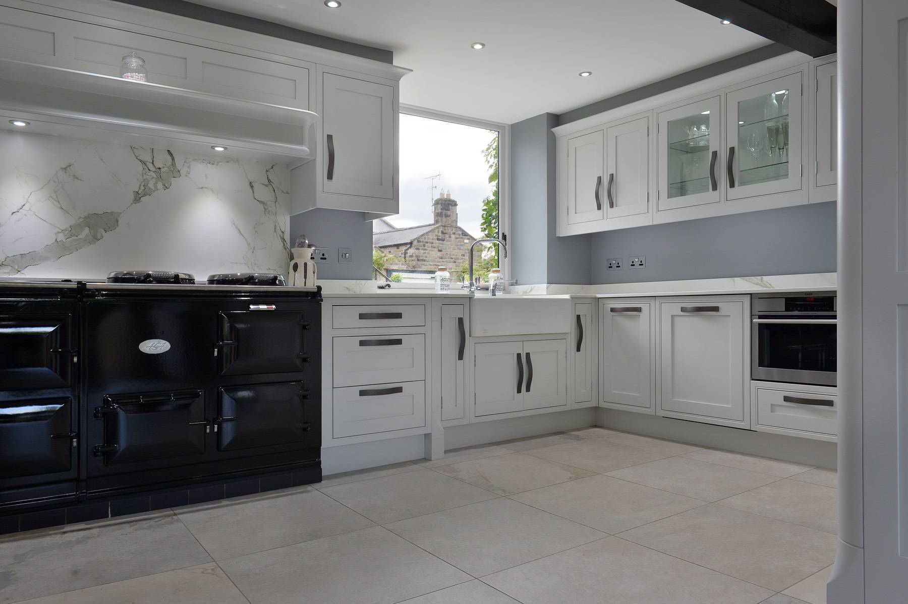 White In Frame L Shaped Kitchen | House of Harrogate, Harrogate