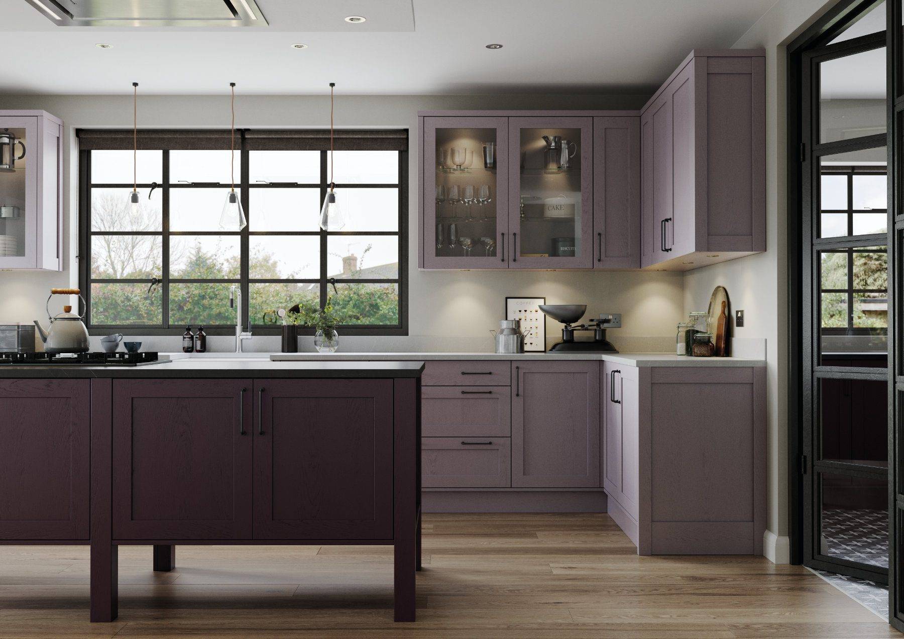 Kitchen Stori Purple Shaker Kitchen | House of Harrogate, Harrogate