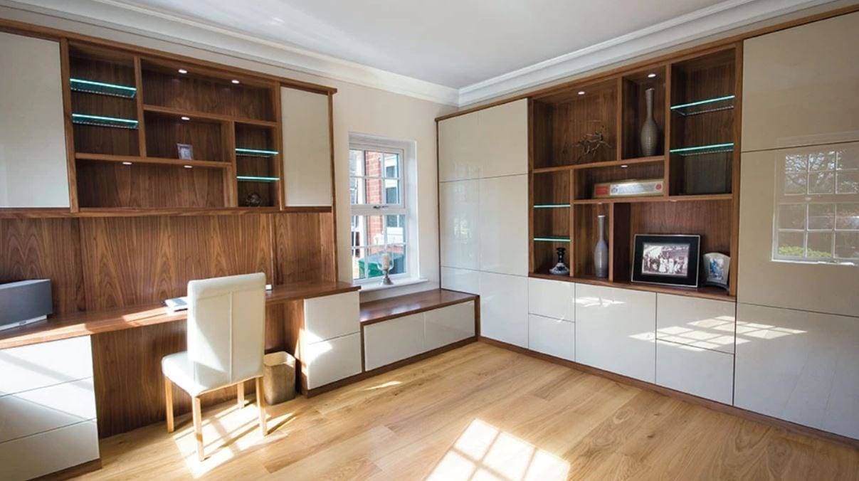 High Gloss Cream And Walnut Office | Castle Bedrooms, Nottingham