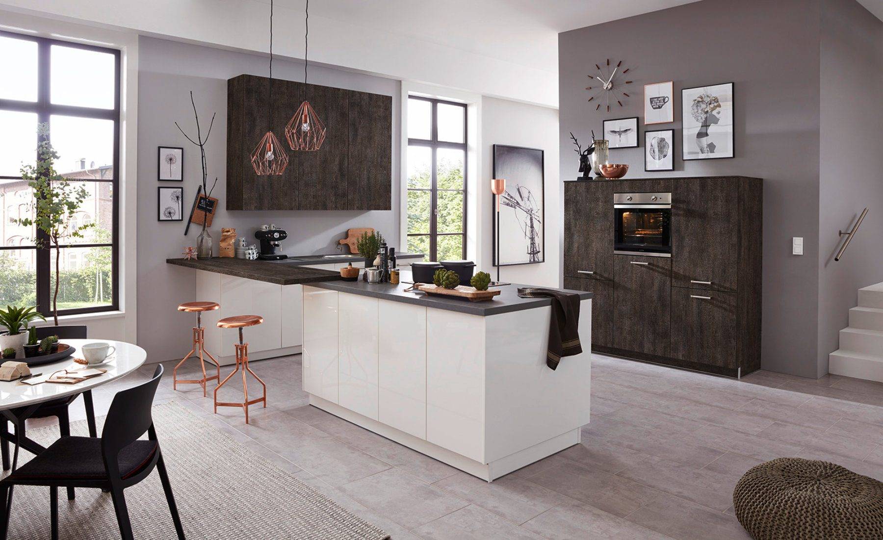 Brigitte White Gloss Iron Open Plan Kitchen 2 | Kitchen Lifestyles, Hampshire