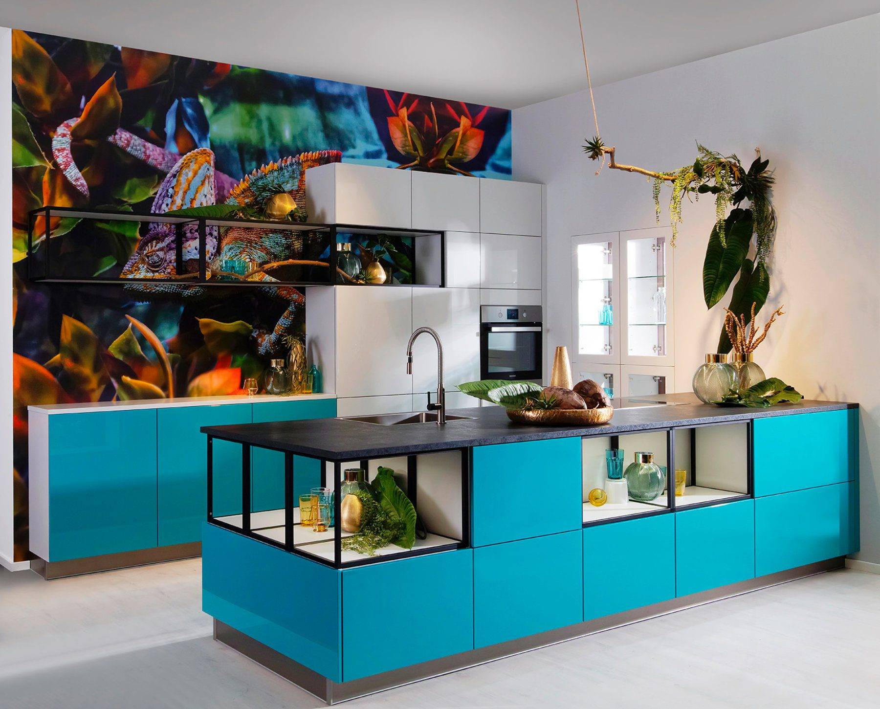 Brigitte Azure Blue Handleless Kitchen | Kitchen Lifestyles, Hampshire