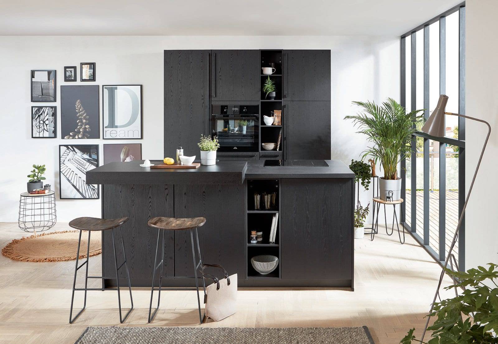 Xeno Dark Compact Handleless Kitchen With Island 2021 1 | Kitchen Lifestyles, Hampshire
