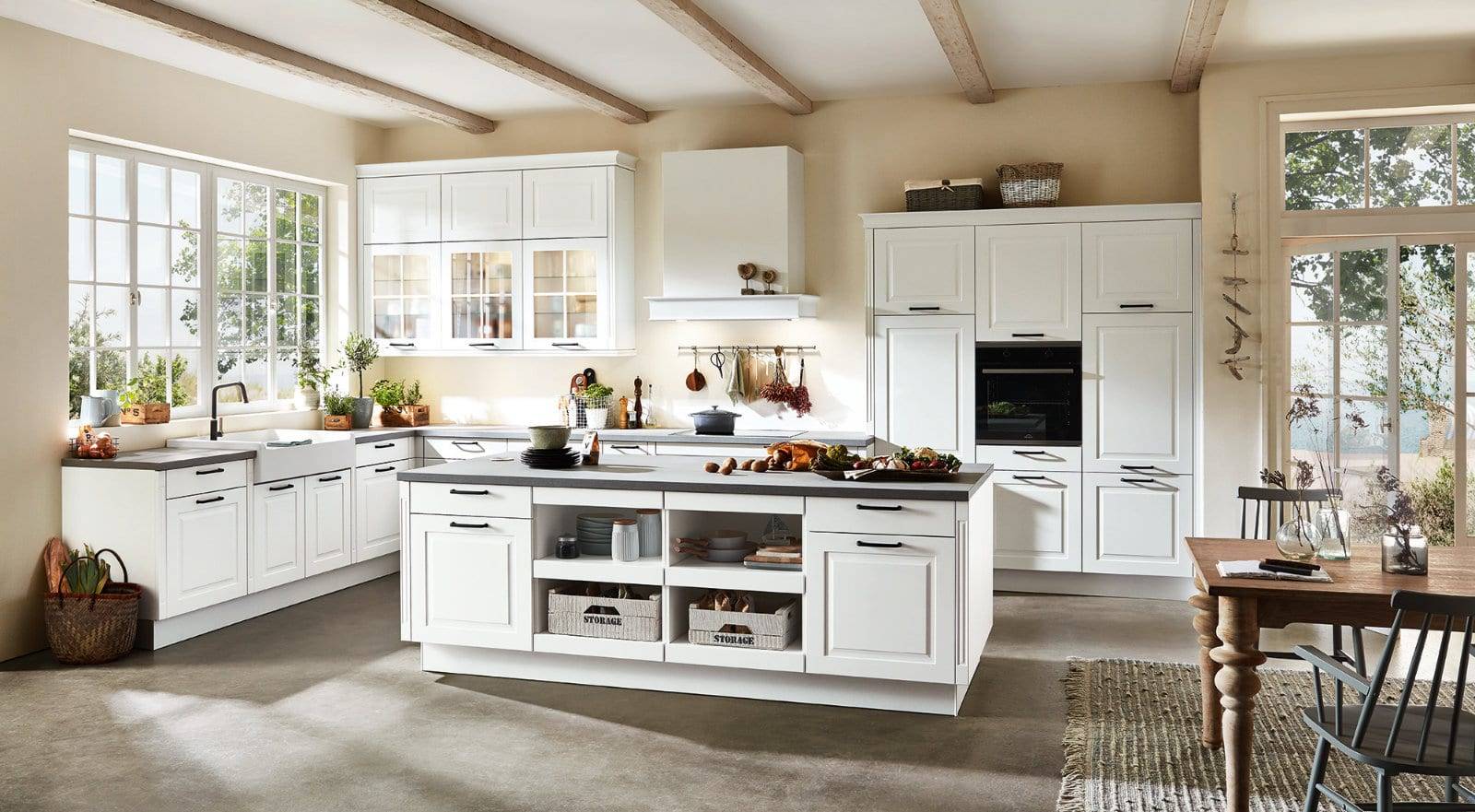 Xeno Matt White Open Plan Shaker Kitchen With Island 2021 | Kitchen Lifestyles, Hampshire