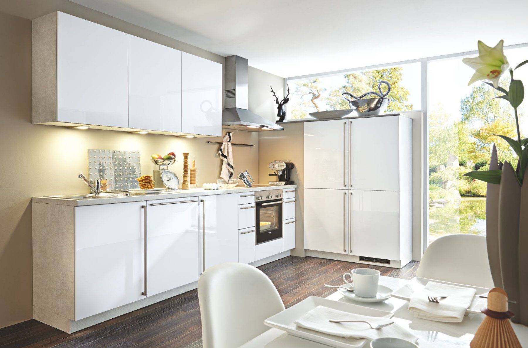 Bauformat White Gloss Compact L Shaped Kitchen | Romans Haus, Uxbridge