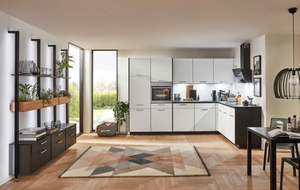 Nobilia Matt White L Shaped Kitchen 2021 3 | Nobilia German Kitchens by Square, Sheffield