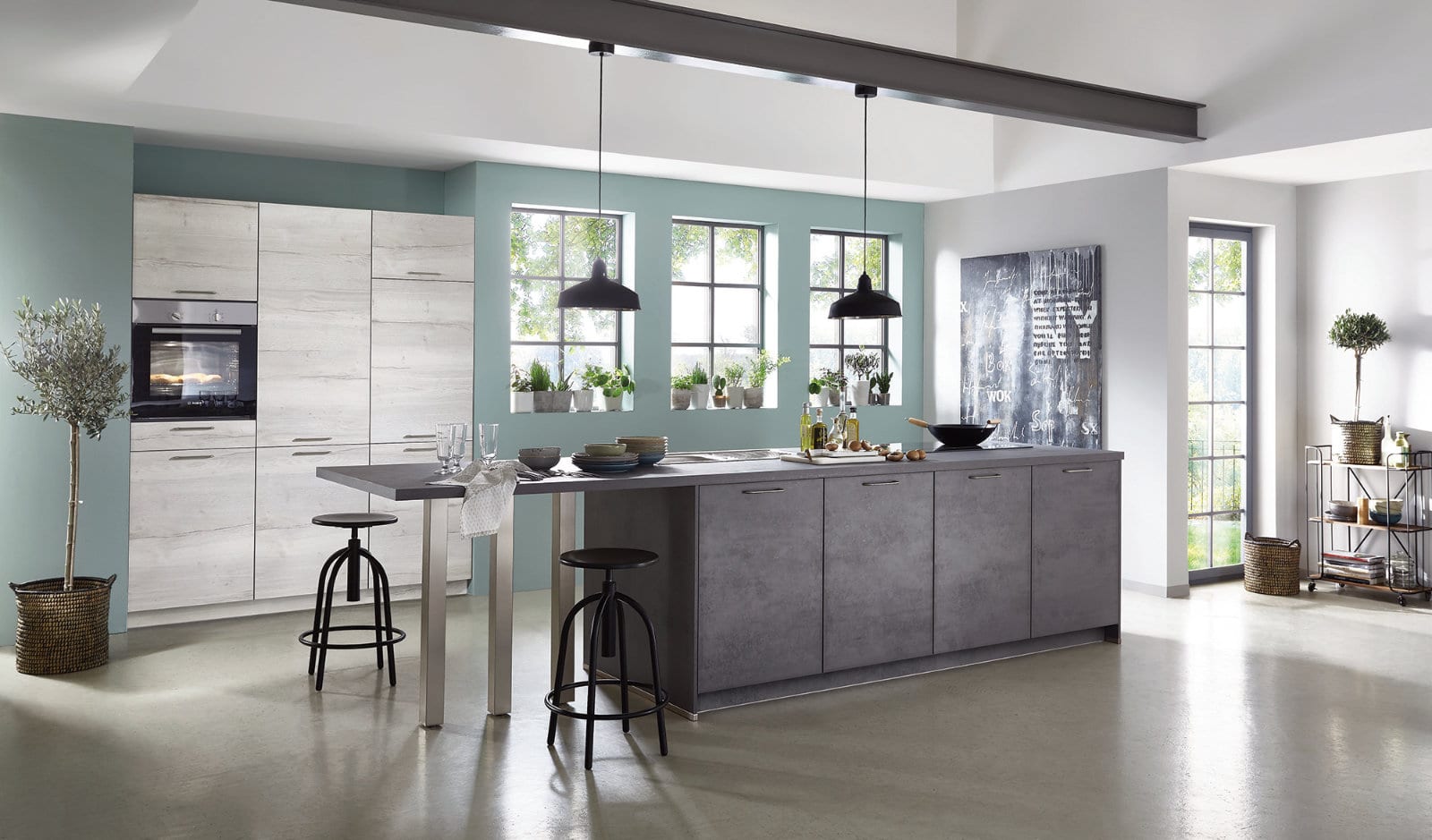 Nobilia Open Plan Stone Kitchen With Island 2021 3 | Nobilia German Kitchens by Square, Sheffield