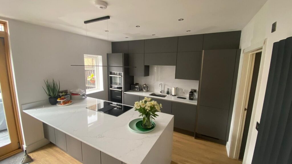 Nobilia Touch Slate Grey Worktops Avalanche Quartz 5 | Nobilia German Kitchens by Square, Sheffield