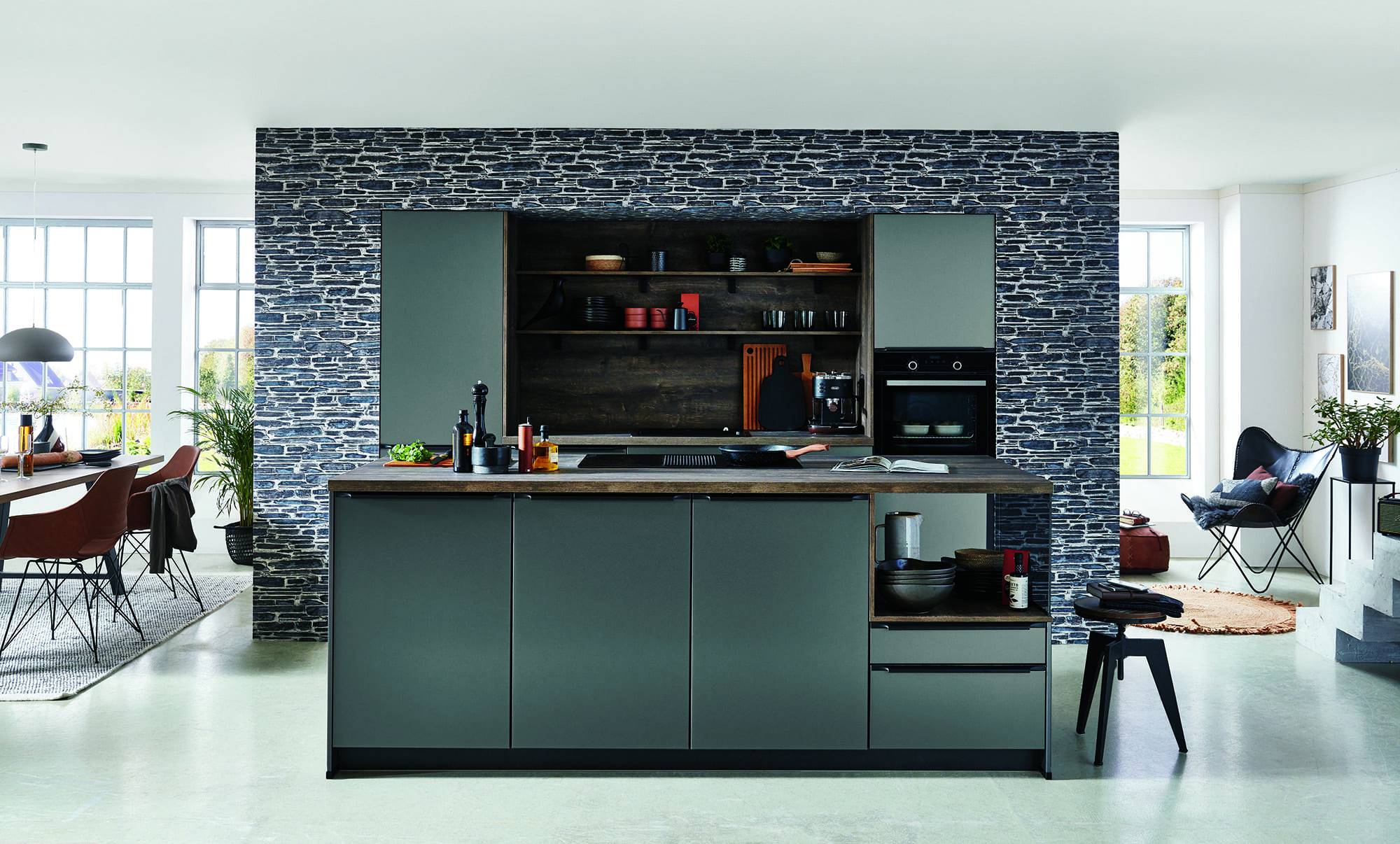 Nobilia Grey Metallic Look Compact Handleless Kitchen 2021 1 | Lead Wolf, Peterborough