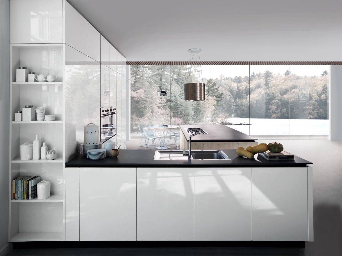Miton White Gloss Handleless Kitchen | Nobilia German Kitchens by Square, Sheffield
