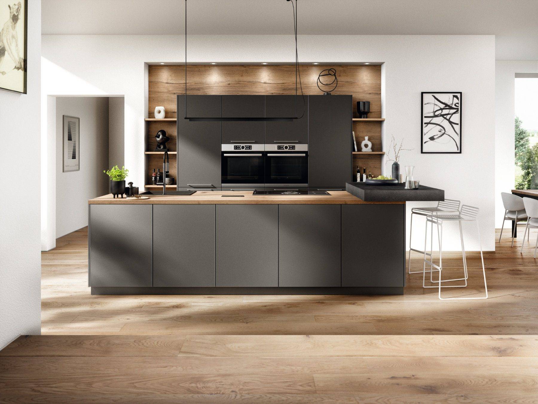 Nobilia Charcoal Matt Handleless Kitchen 1 | Lead Wolf, Peterborough