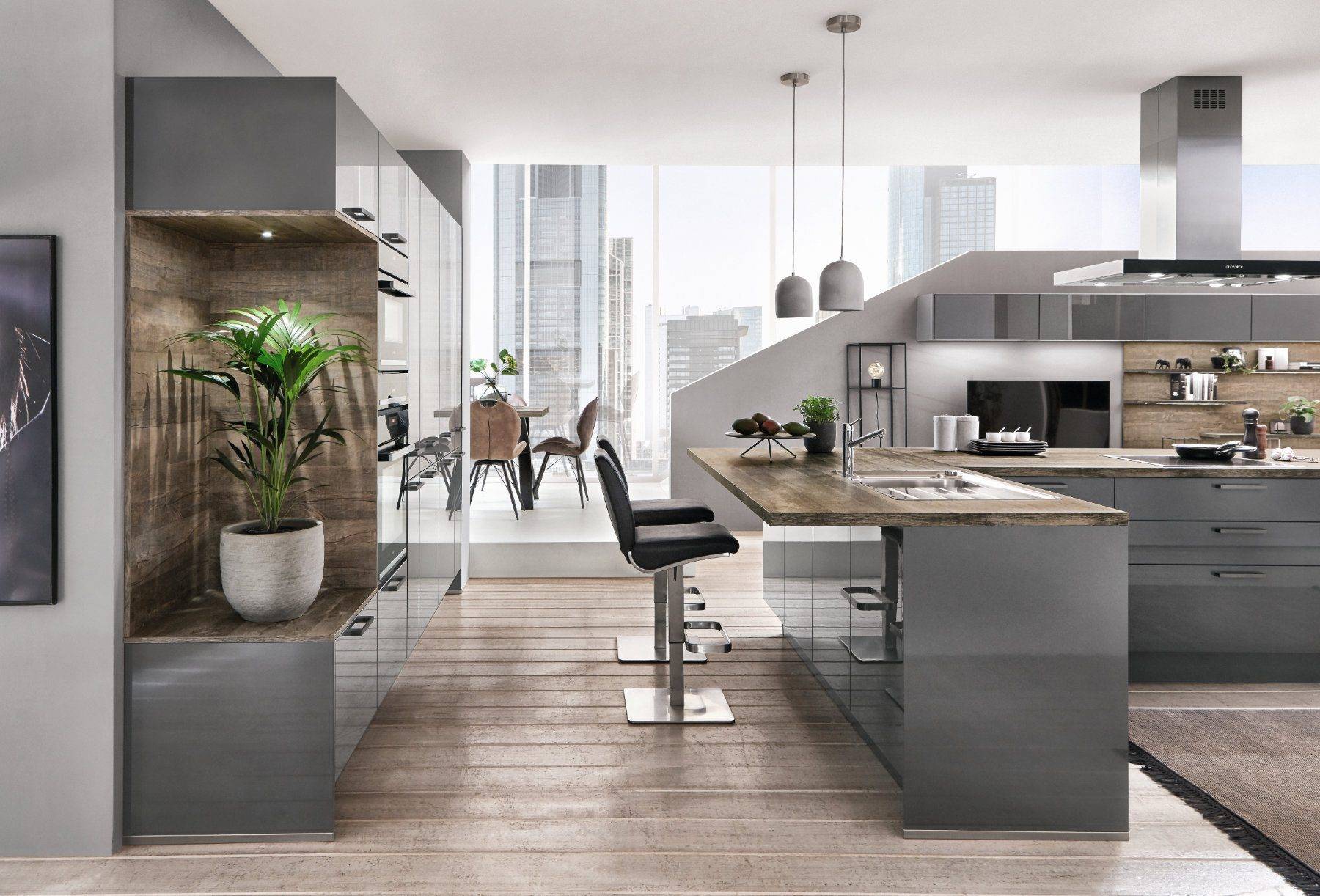 Nobilia Grey Gloss Kitchen | Lead Wolf, Peterborough