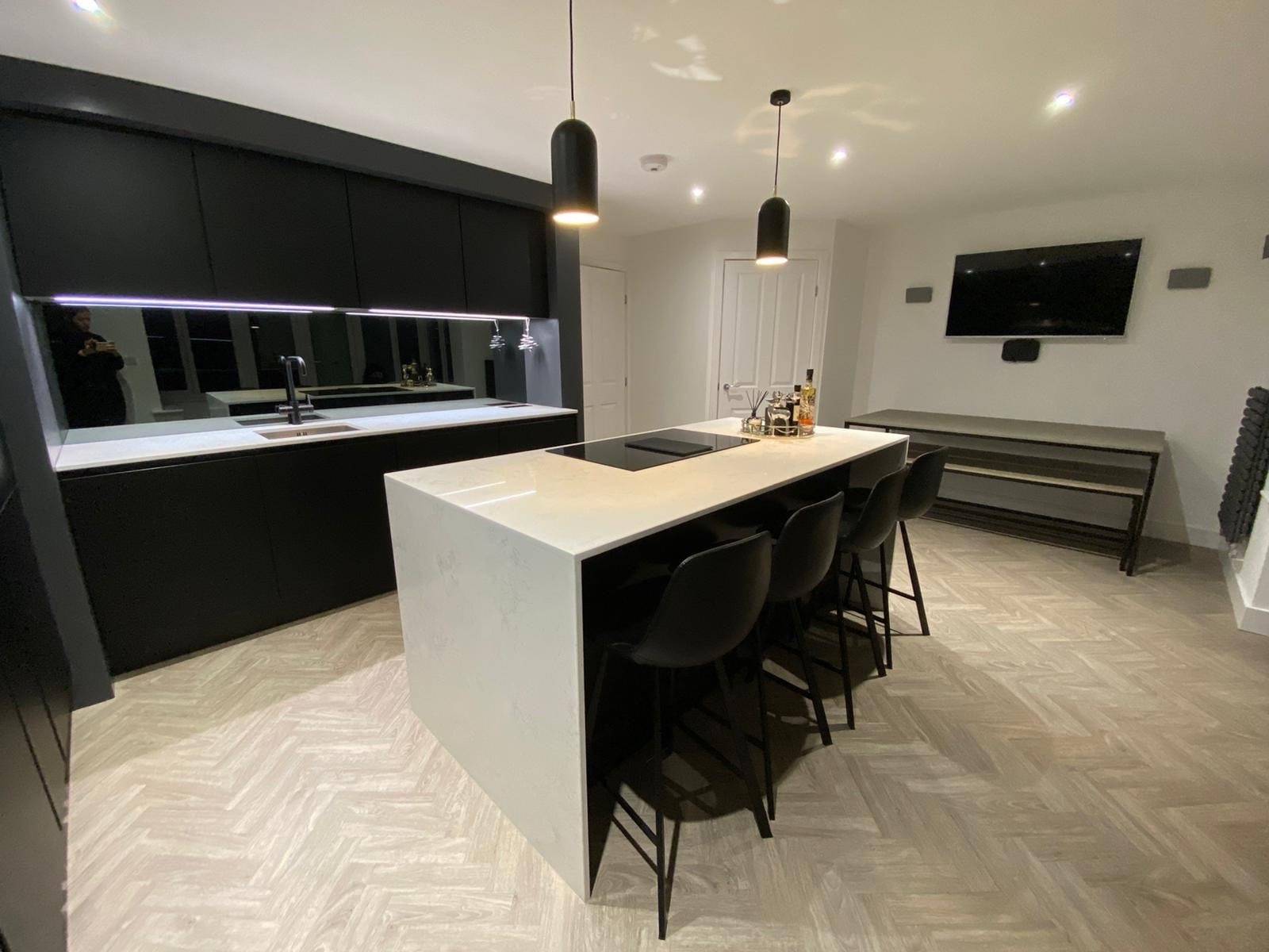 Nobilia Kitchens Touch Black With Quartz Worktops3 | Nobilia German Kitchens by Square, Sheffield