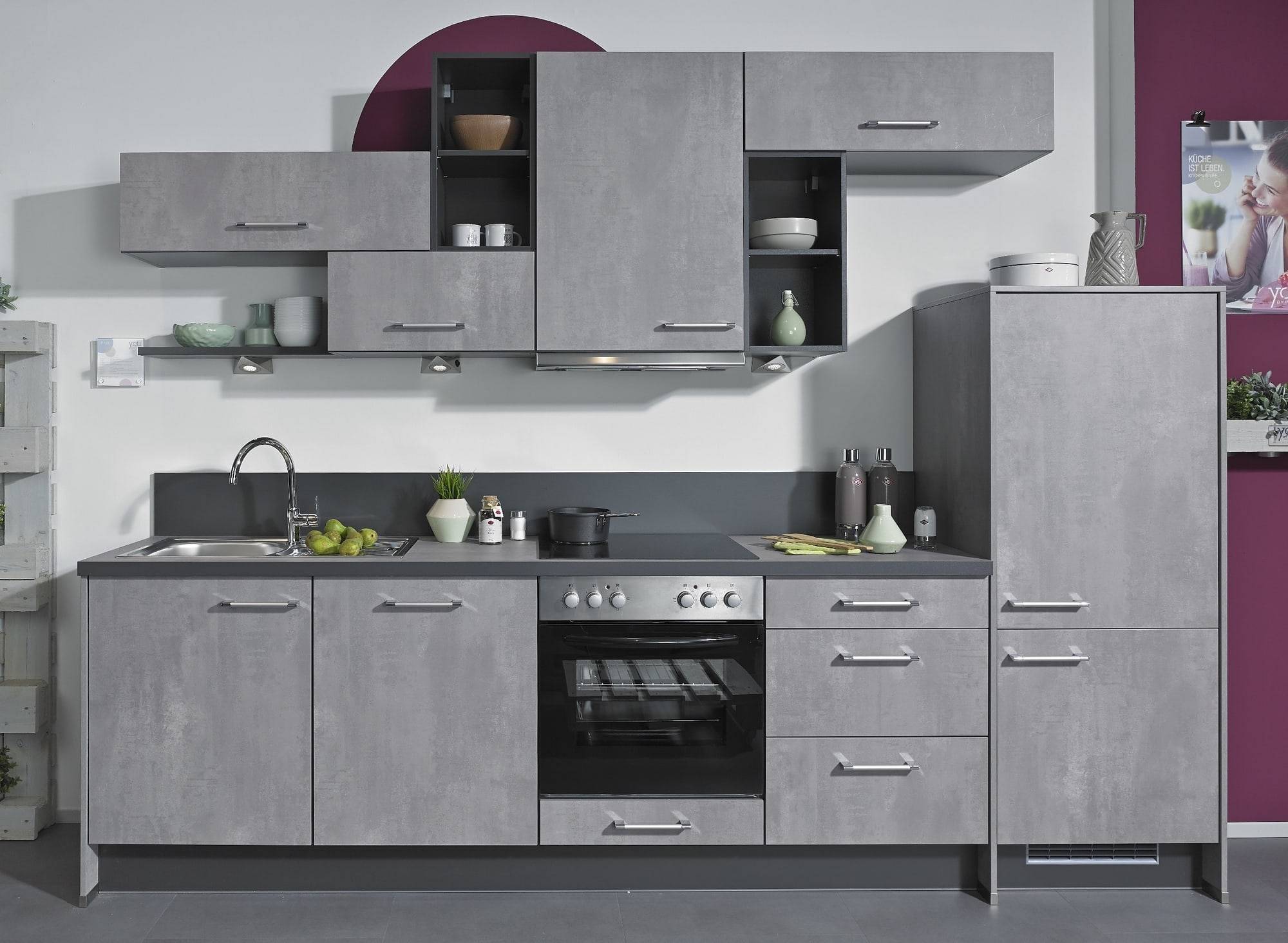 Impuls Kuchen Grey Concrete Compact Kitchen | Haus12, Newcastle