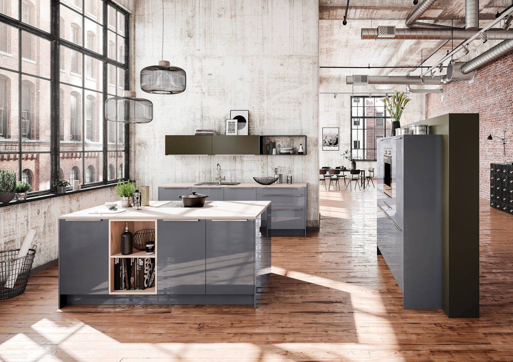 Brigitte Grey Gloss Open Plan Kitchen 1 | Haus12, Newcastle