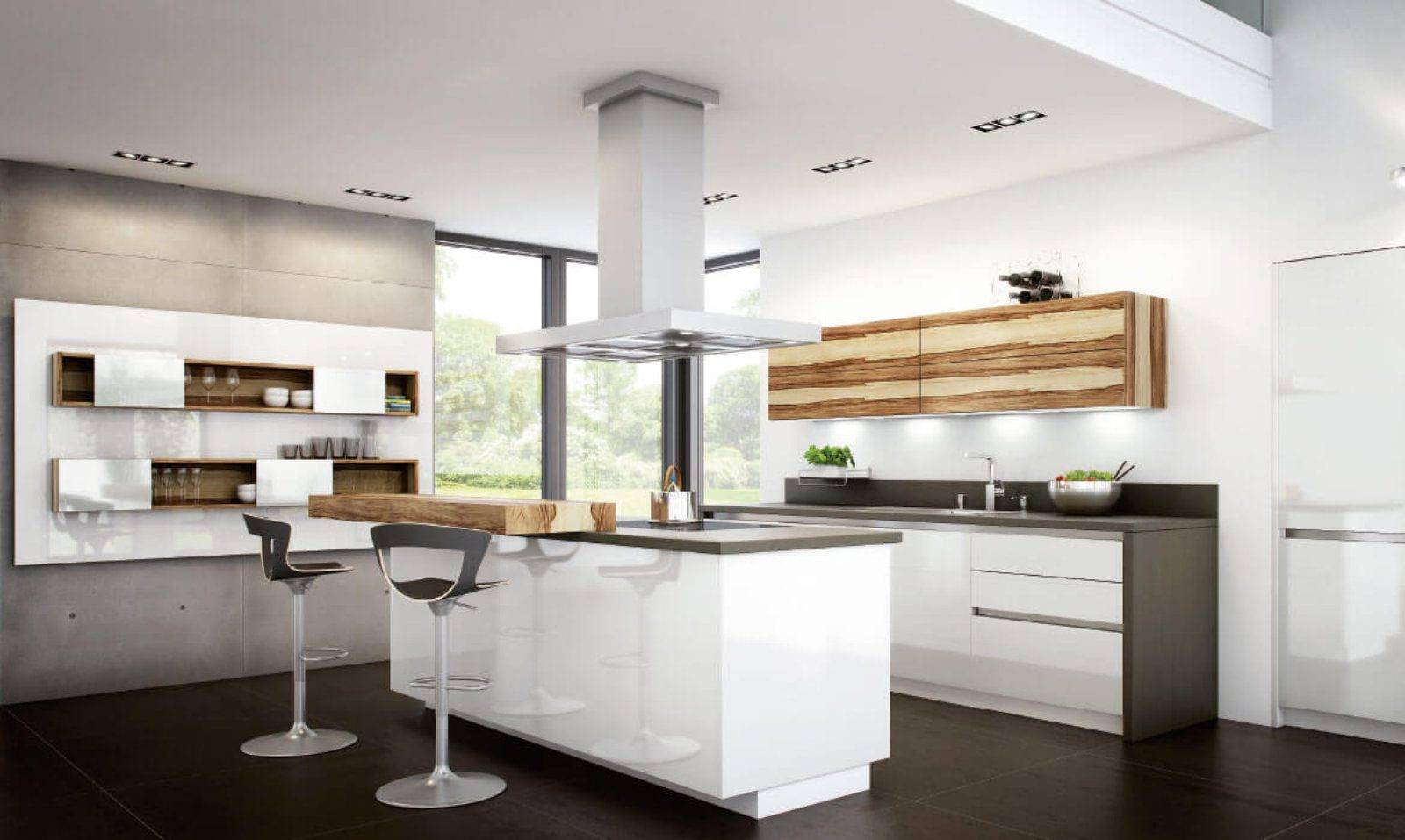 Rempp Modern White Gloss Wood Handleless Kitchen With Island | Haus12, Newcastle