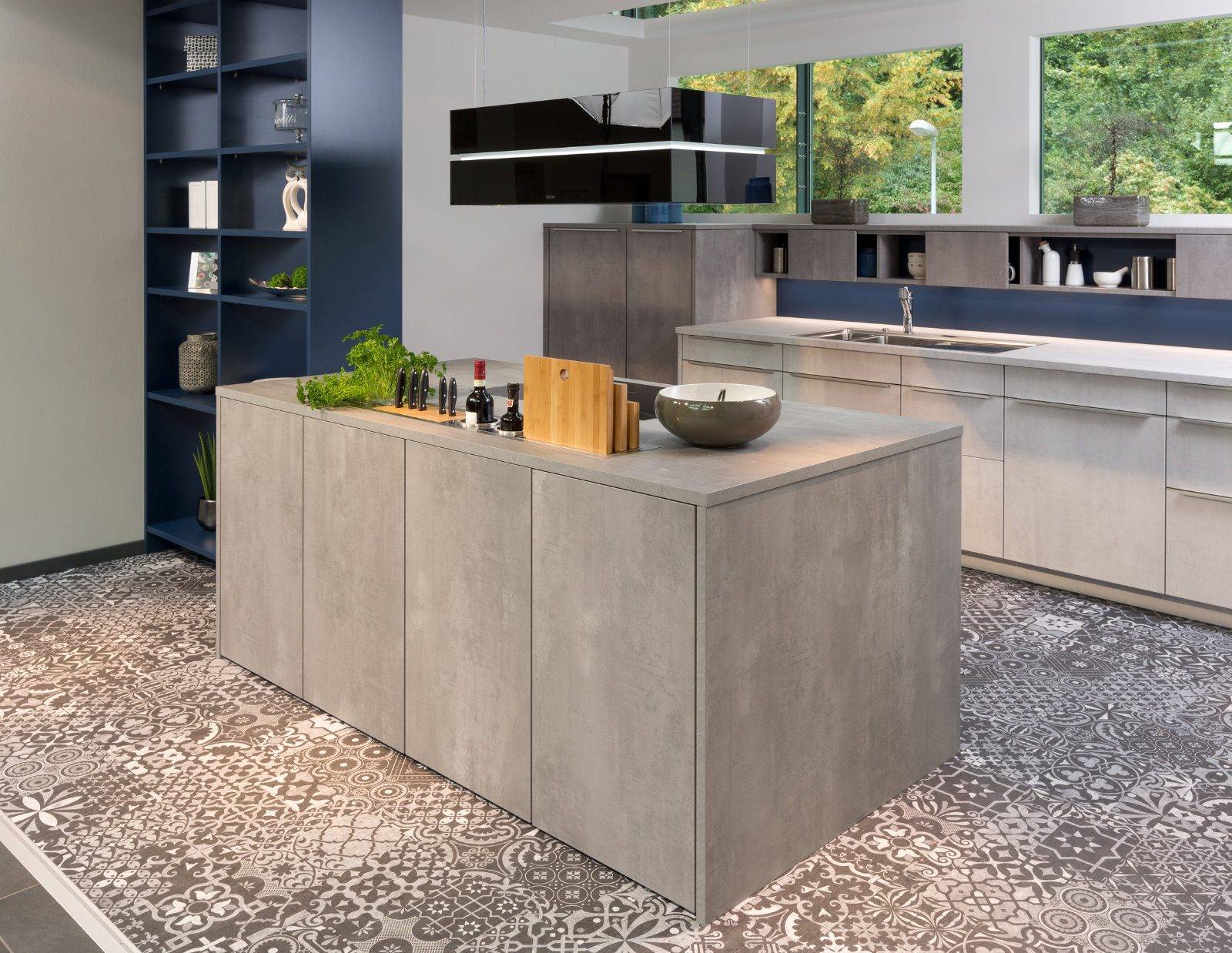 Rempp Modern Grey Concrete Kitchen With Island | Haus12, Newcastle