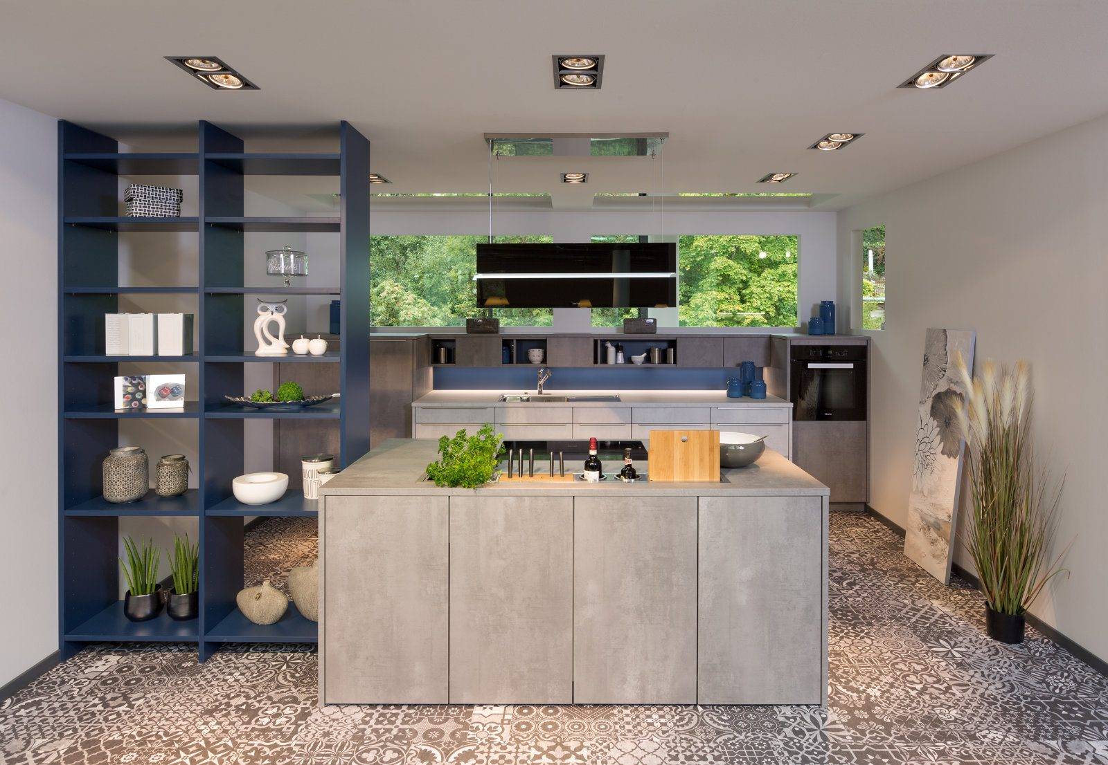 Rempp Modern Grey Concrete Open Plan Kitchen With Island | Haus12, Newcastle