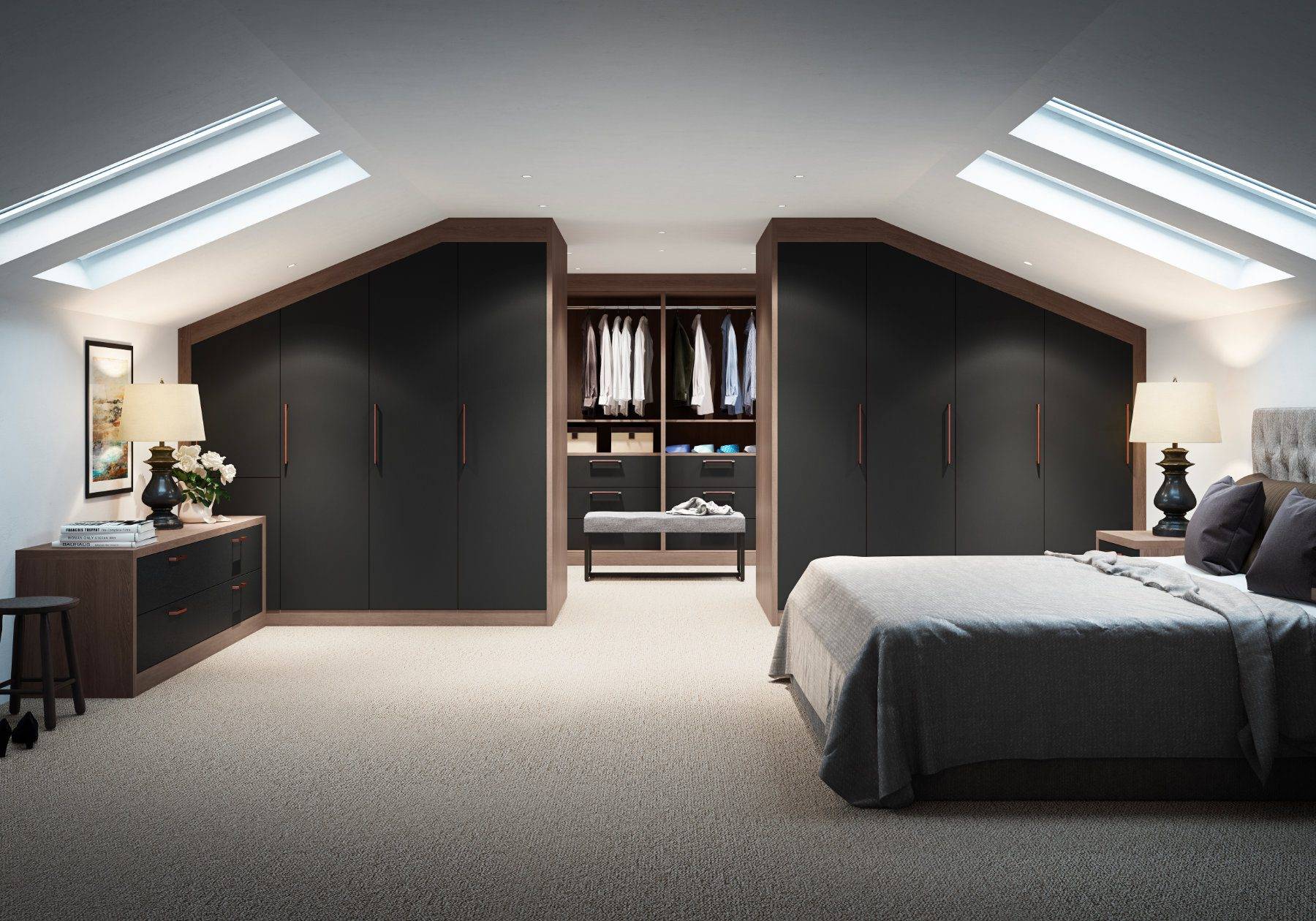 Daval Dark Modern Bedroom | Pieve Interiors, Paisley