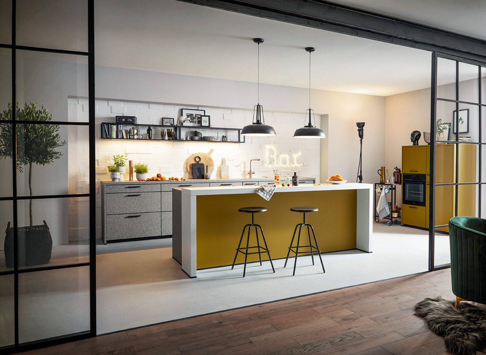 Schuller Vibrant Matt Modern Open Plan Kitchen With Island | Pieve Interiors, Paisley