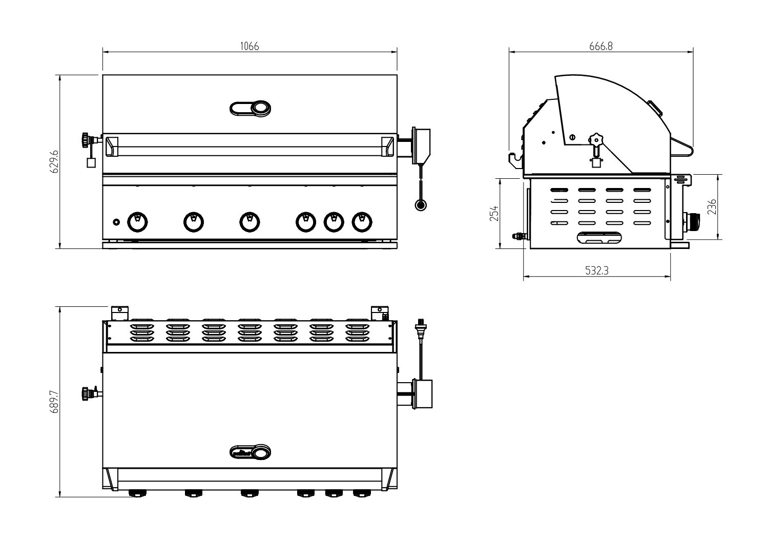 Whistler Grills - Fairford 6 Piece Outdoor Kitchen with side burner - Image 11
