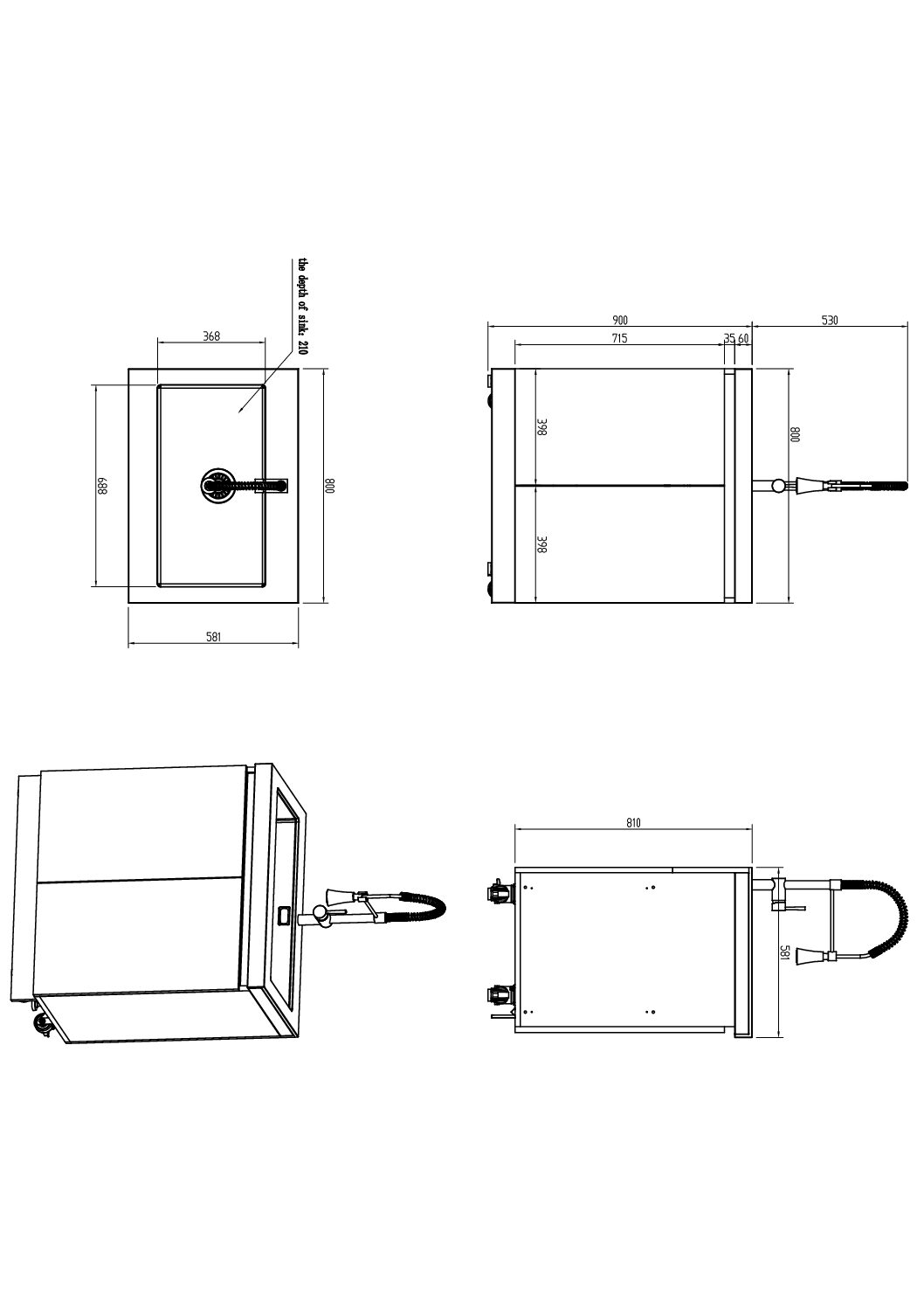 Whistler Grills - Fairford 6 Piece Outdoor Kitchen with side burner - Image 4