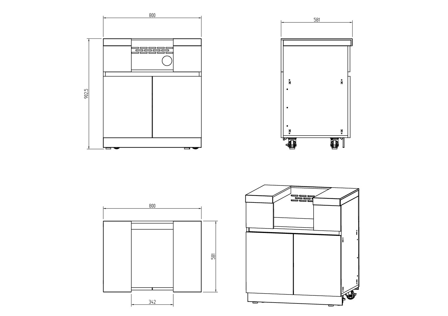 Whistler Grills - Fairford 6 Piece Outdoor Kitchen with side burner - Image 3