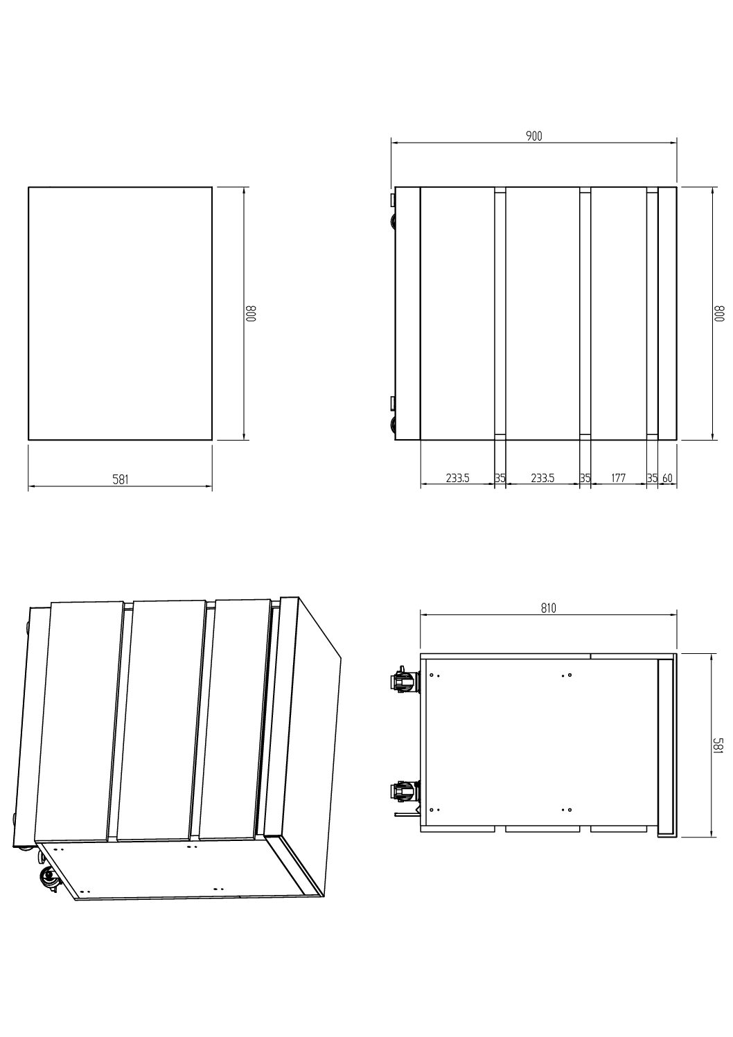 Fairford Triple Drawer Cabinet (Black)