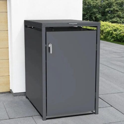 Anthracite Single Solid Panel Wheelie Bin Storage
