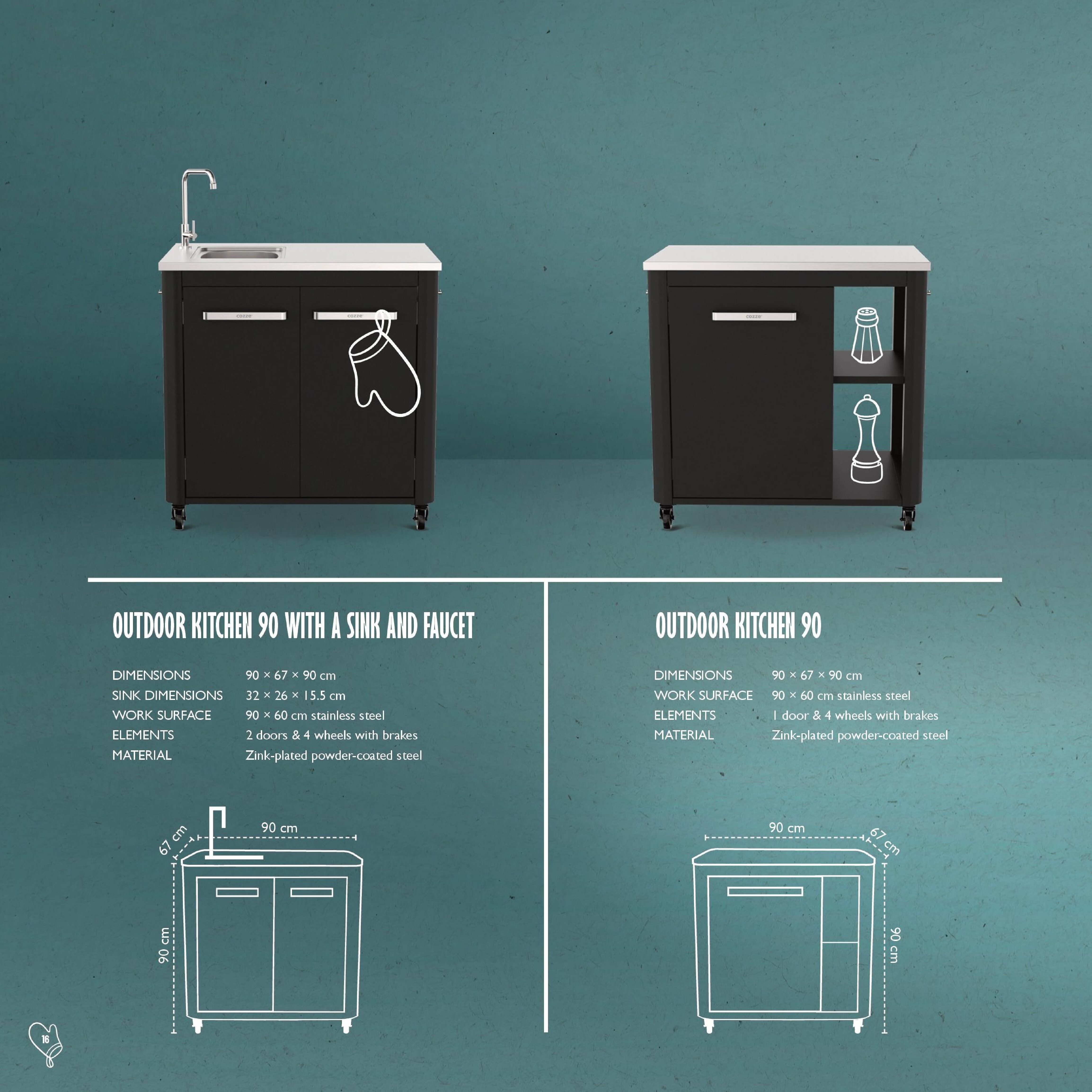 odk 90 – sink & shelf options