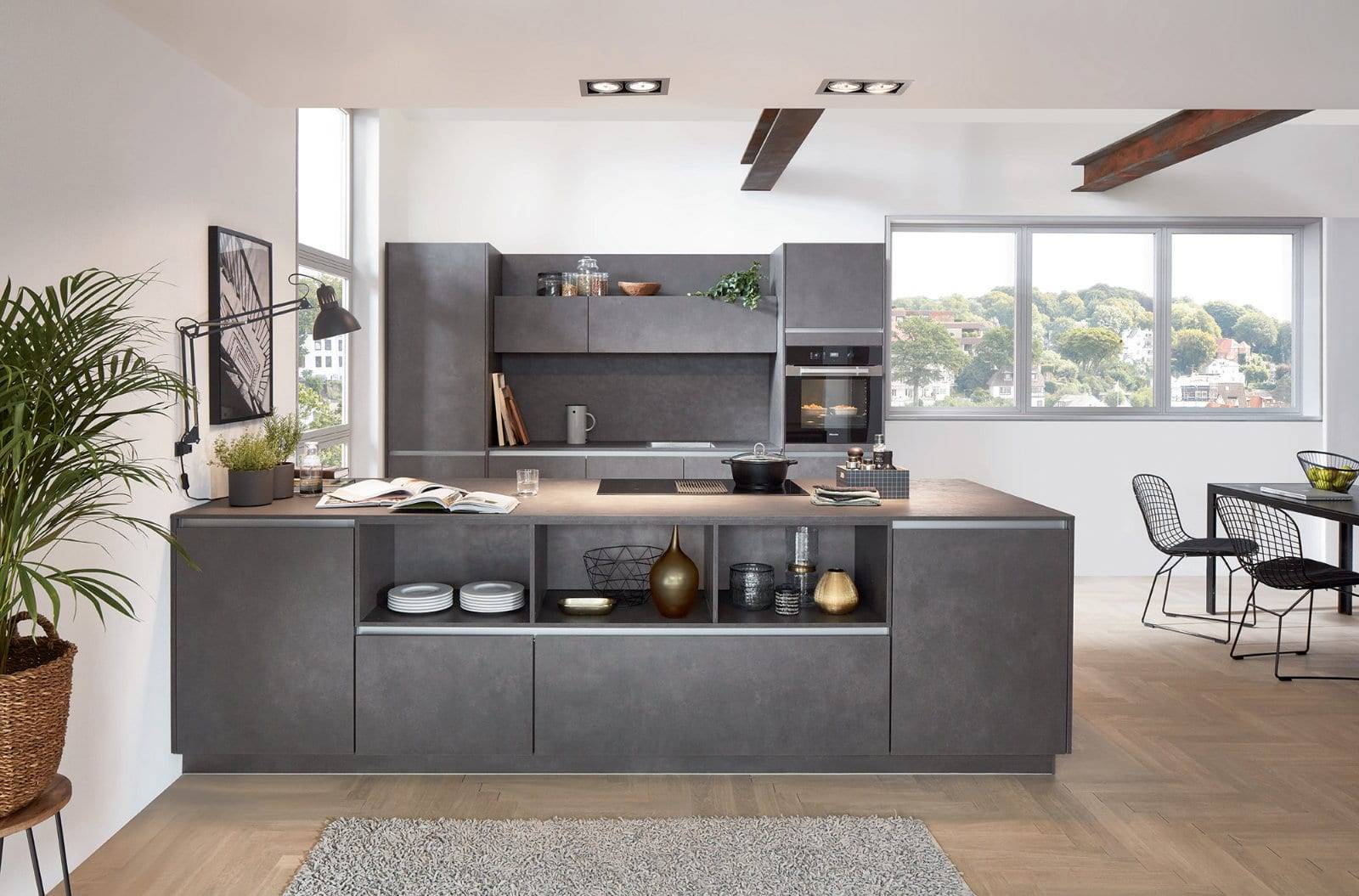 Nobilia Concrete Handleless Kitchen 2021 | Osborne Interiors, Chiswick