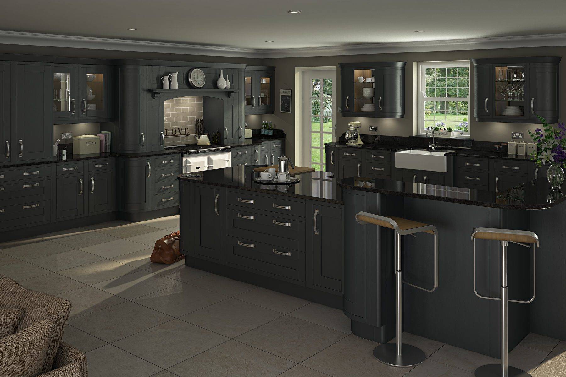 Denby Graphite Open Plan Kitchen | Osborne Interiors, Chiswick