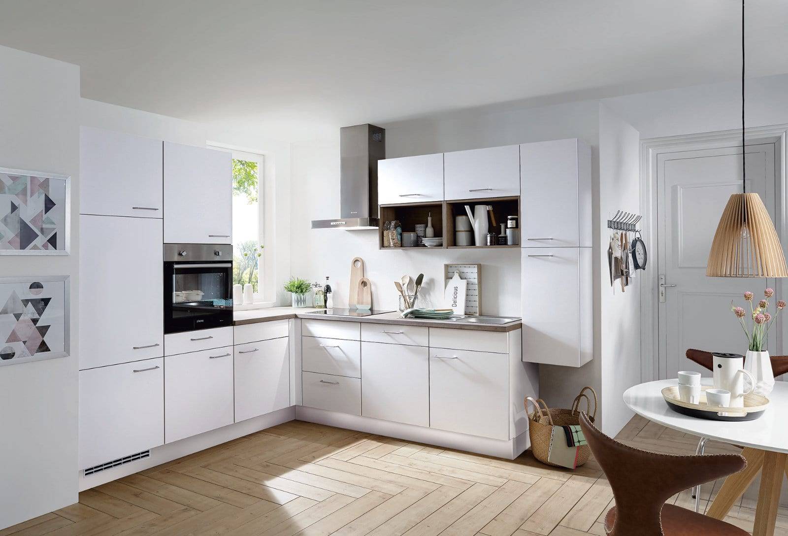 Nobilia Matt White L Shaped Kitchen 2021 1 | Osborne Interiors, Chiswick