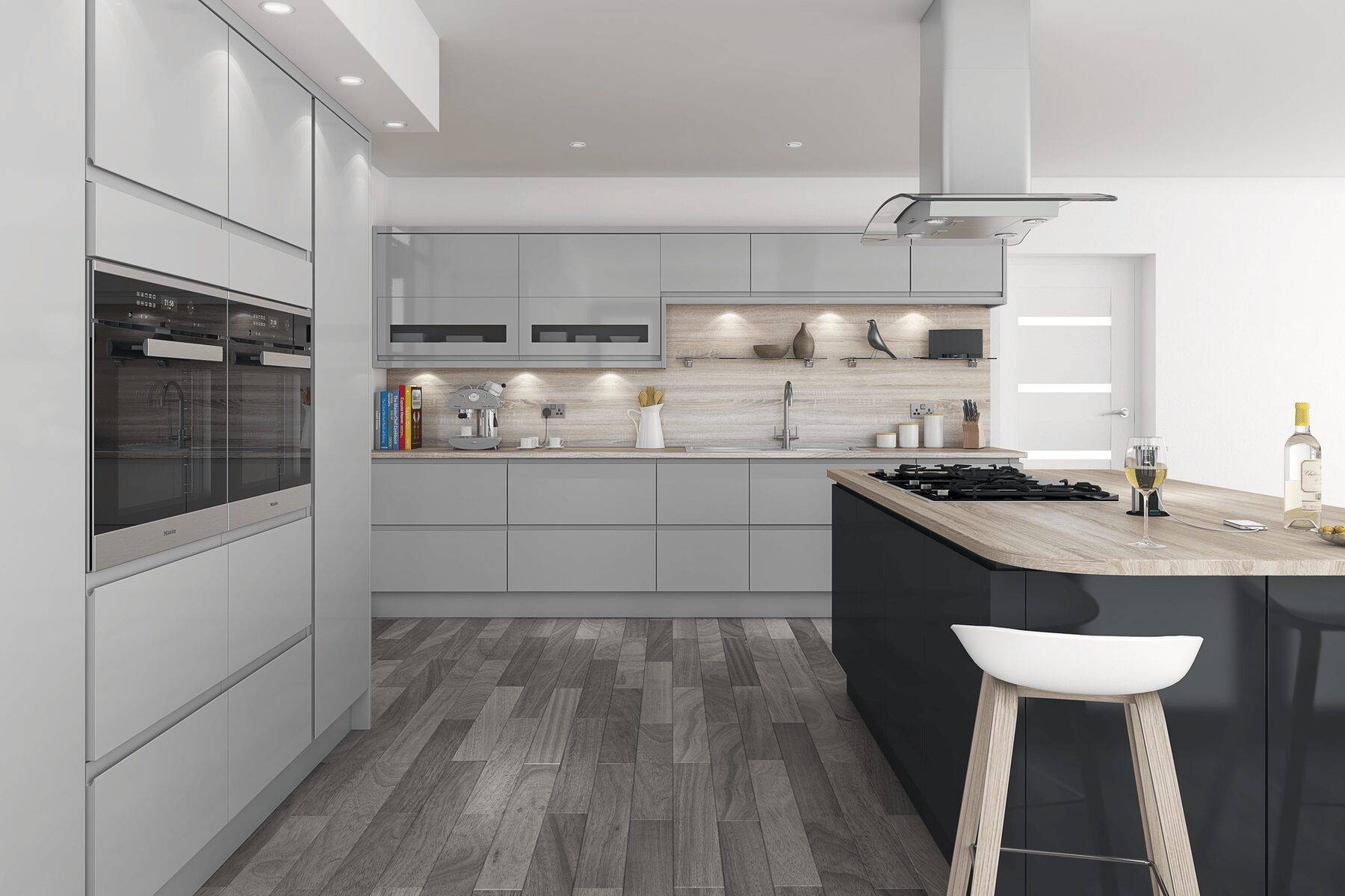 Mons Gloss Light Grey Graphite Kitchen | Osborne Interiors, Chiswick