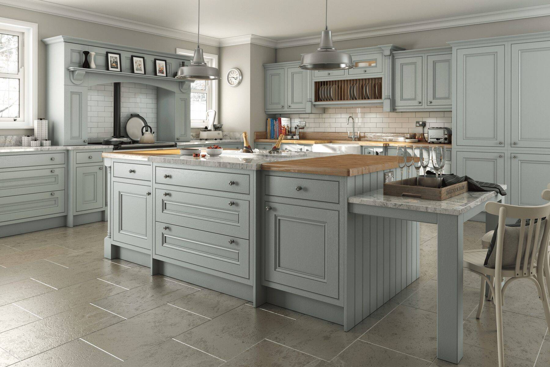 Acomb Cornflower Blue Shaker In Frame Kitchen | Osborne Interiors, Chiswick