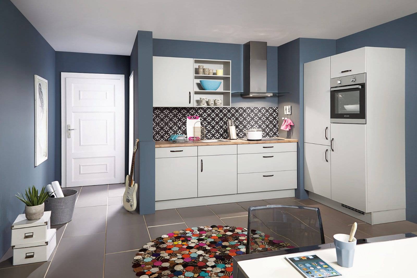 Nobilia Matt White L Shaped Compact Kitchen 2021 | Osborne Interiors, Chiswick