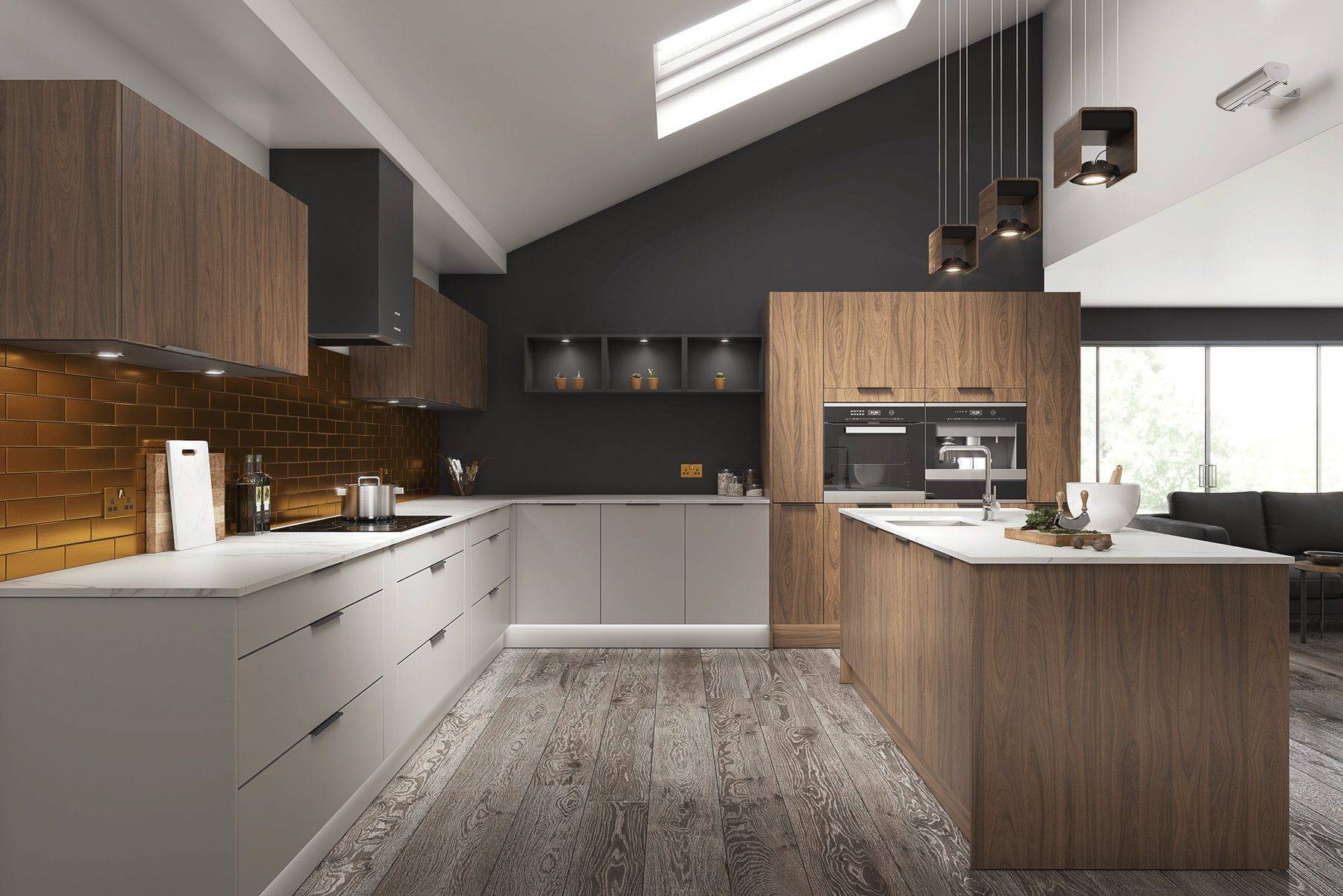 Modena Carini Light Grey Wood Kitchen | Osborne Interiors, Chiswick
