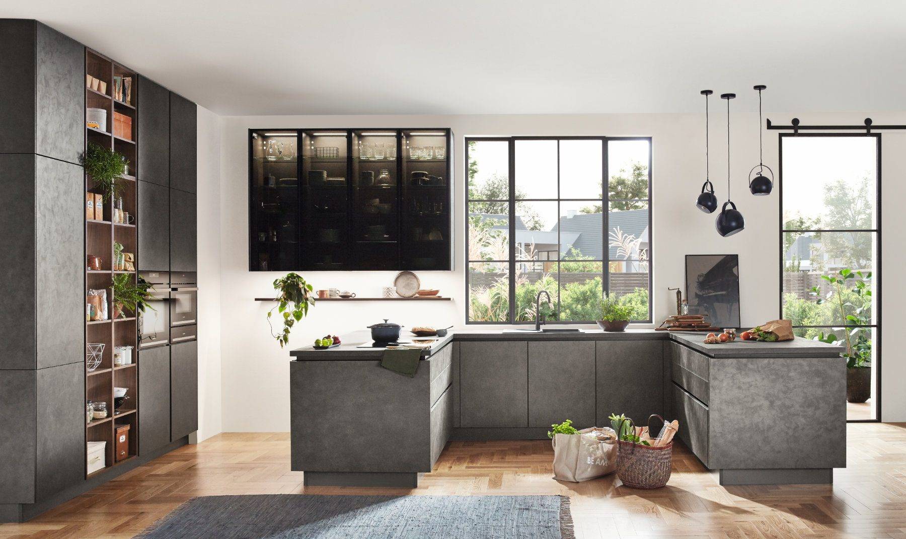 Nobilia Handleless Concrete Kitchen | Osborne Interiors, Chiswick