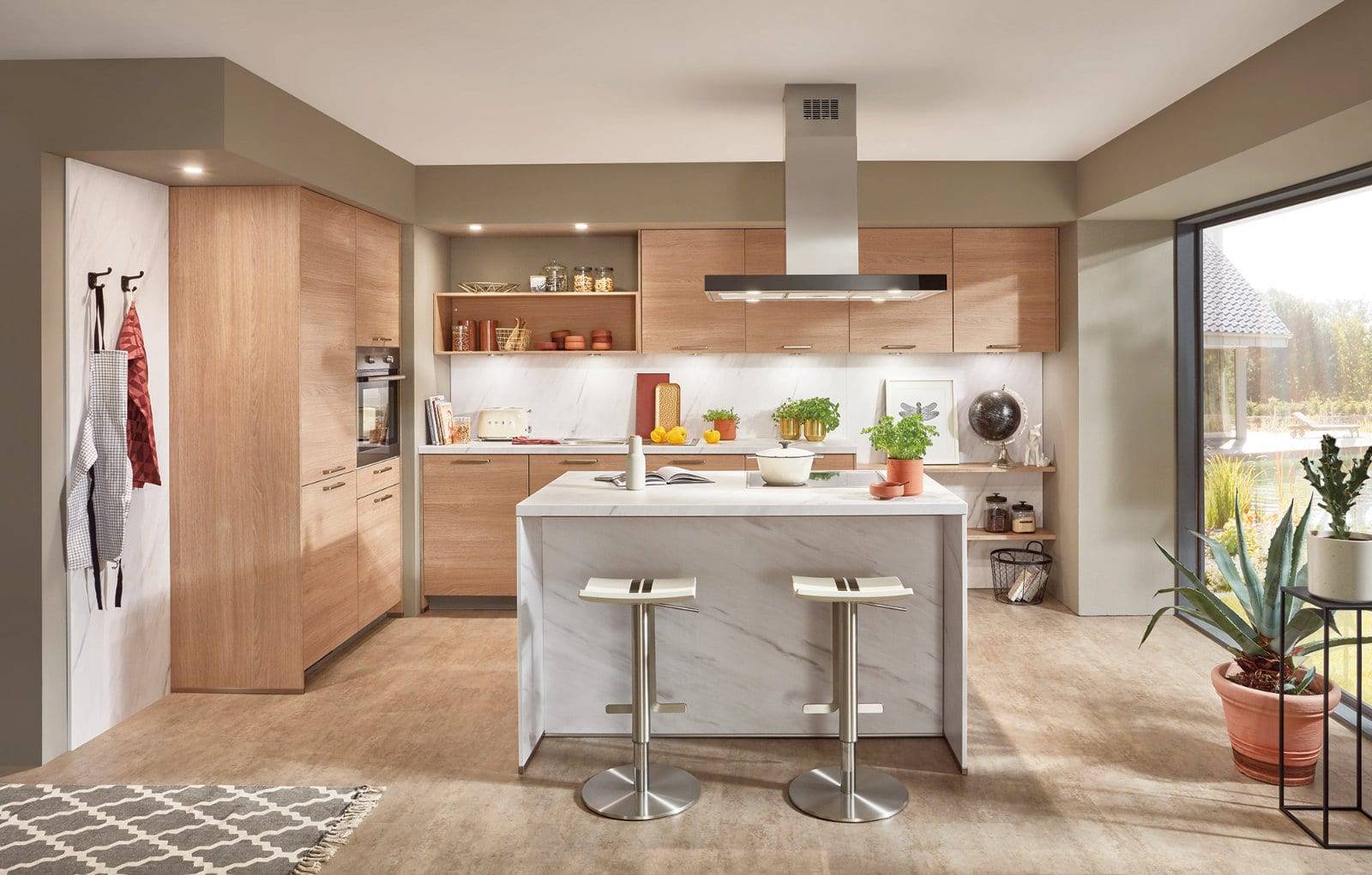 Nobilia Modern Wood Ceramic Open Plan Kitchen With Island 2021 | Osborne Interiors, Chiswick