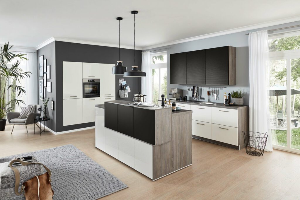 Brigitte Modern Open Plan Kitchen With Island | German Kitchen Installation, Beverley