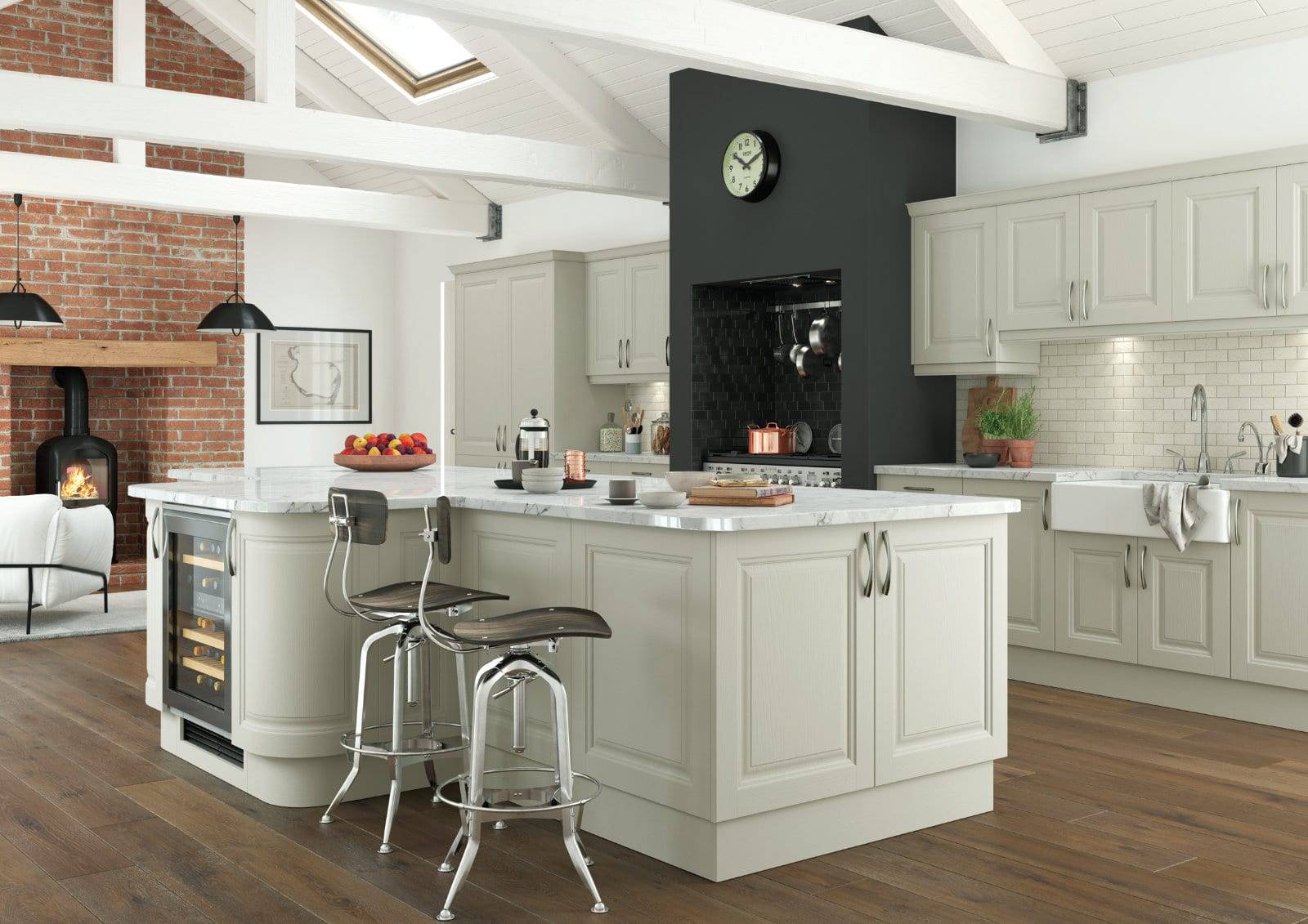 Alku Shaker Open Plan Kitchen With Island 1 | Fairway Interiors, Hertford