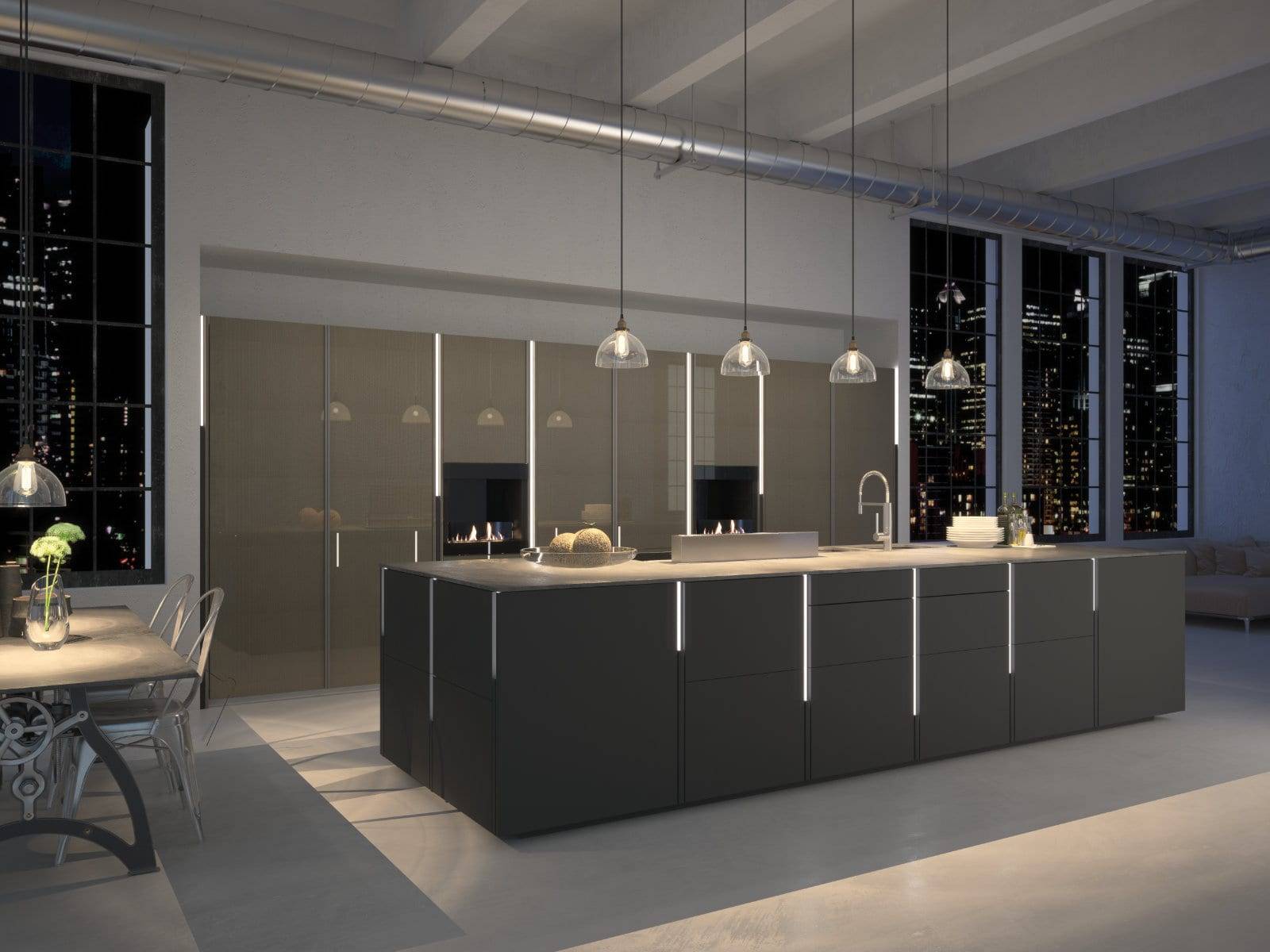 Stormer Matt Gloss Open Plan Kitchen With Island 1 | Fairway Interiors, Hertford