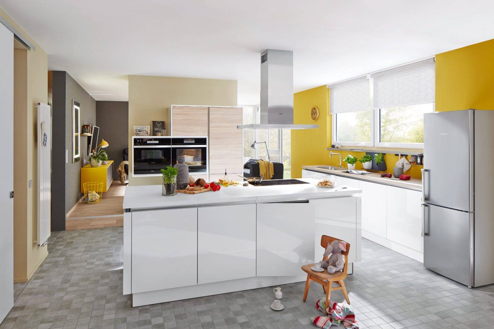 Stormer White Gloss Kitchen With Island | Fairway Interiors, Hertford